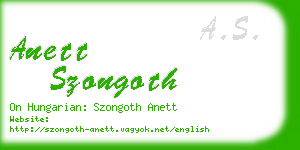 anett szongoth business card